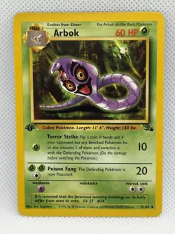 Pokemon Arbok 31/62 - First Edition Fossil - NM - WoTC TCG Pokemon - Image 1