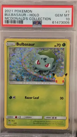 Pokemon McDonald’s 25th Anniversary #1 Bulbasaur Holo PSA GEM MT 10 💎 - Image 1