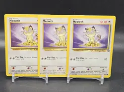 (3) Pokemon Meowth Jungle Unlimited 56/64 Regular English 1999 WotC - Image 1