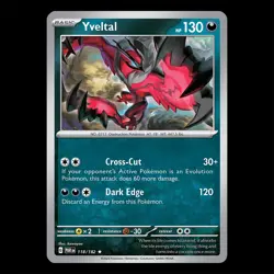 Paradox Rift - Yveltal 118/182 Holo Rare - TCG Pokemon Card - Image 1