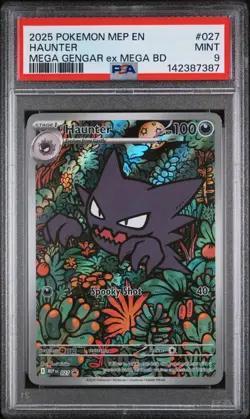 2025 POKEMON MEP EN-ME BLACK STAR PROMO #027 HAUNTER PSA 9 - Image 1