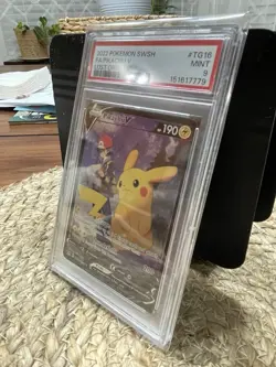 2022 Pokemon SWSH Lost Origin #TG16 FA/ Pikachu V PSA 9 MINT - Image 3