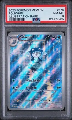 POLIWHIRL 176 PSA 8 POKEMON MEW 151 ENGLISH 2023 ILLUSTRATION RARE - Image 1
