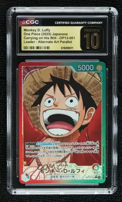 2025 One Piece Carrying on His Will Japanese Alt Art Monkey D Luffy CGC 10 - Image 1