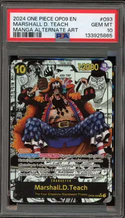 One Piece CCG Marshall.D.Teach Manga Alternate Art OP09-093 PSA 10 Gem Mint - Image 1