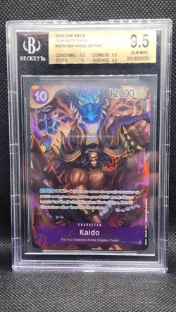 Bandai Kaido Super Rare Parallel Foil Beckett 9.5 Romance Dawn OP01-094 - Image 1