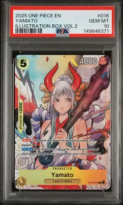 2025 ONE PIECE PROMOS ILLUSTRATION BOX VOL.2 #016 YAMATO PSA 10 - Image 1