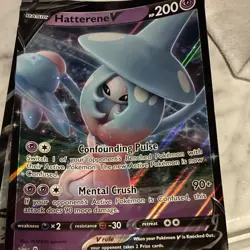 Pokemon Hatterene V SWSH055 Jumbo Cards Promo Full Art Holo Oversized HP 200 - Image 1