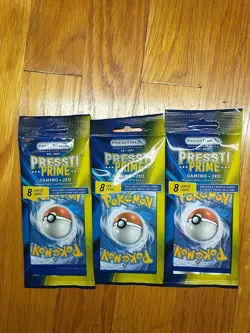 Presstine Prime Pokemon 3 Packs! 8 Cards 2 bonuse cards in each. BRAND NEW - Image 2