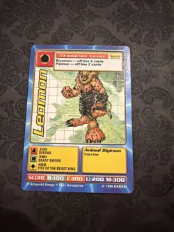 BO-03 Leomon Digimon Card Digi-Battle Series 1 1999 Bandai - Image 1