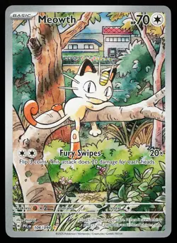Meowth 106/094 Holo Illustration Rare Phantasmal Flames Pokemon Card - Image 1