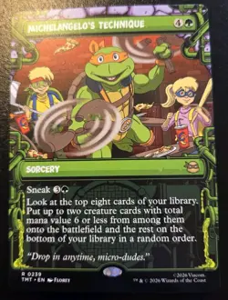 Michelangelo's Technique (Showcase) 0239 Rare Teenage Mutant Ninja Turtles MTG - Image 1
