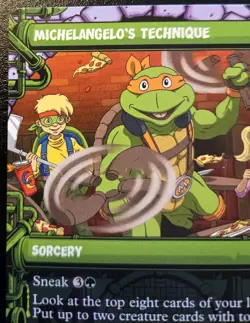 Michelangelo's Technique (Showcase) 0239 Rare Teenage Mutant Ninja Turtles MTG - Image 2