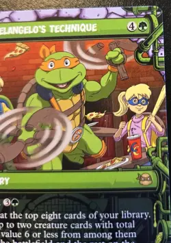 Michelangelo's Technique (Showcase) 0239 Rare Teenage Mutant Ninja Turtles MTG - Image 3