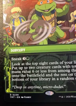 Michelangelo's Technique (Showcase) 0239 Rare Teenage Mutant Ninja Turtles MTG - Image 4