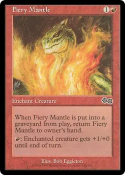 FIERY MANTLE x4 mtg LP Urza's Saga 4 Common - Image 1
