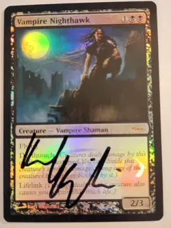 Magic The Gathering - 1x Signed Foil Vampire Nighthawk (mtg) DCI Promo - Image 1