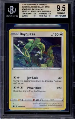 2020 Pokemon SWSH BSP Triple Blister Pack Rayquaza-Holo #29 BGS 9.5 GEM MINT - Image 1