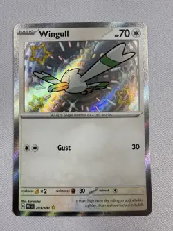 Wingull - 203/091 - Pokemon Paldean Fates Shiny Rare Card NM - Image 1
