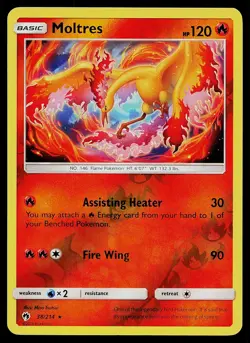 Pokemon Card Lost Thunder Moltres 38/214 Rare Reverse Holo - Image 1