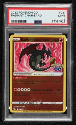 Radiant Charizard Pokemon Sword & Shield Pokemon Go PSA 9 MINT - Image 1
