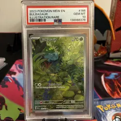 2023 Pokemon 151 Bulbasaur Illustration Rare 166/165 PSA 10 English - Image 1