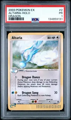 PSA 1 Altaria #2 EX Dragon Holo Foil 2003 Pokemon E Reader PR - Image 1