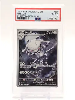 STEELIX 2025 POKEMON MEGA EVOLUTION ILLUSTRATION RARE 150/132 PSA 8 Q4094 - Image 1