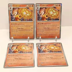 Pokemon Cinderace (Holo) 028/132 NM Mega Evolution Playset x4 B - Image 1
