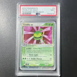 Pokemon Cradily EX Team Magma vs Aqua #90/95 Ultra Rare Holo PSA 9 2004 English - Image 1