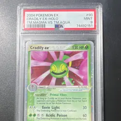Pokemon Cradily EX Team Magma vs Aqua #90/95 Ultra Rare Holo PSA 9 2004 English - Image 3