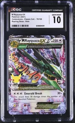 CGC 10 M RAYQUAZA EX 76 CELEBRATIONS MEGA POKEMON GEM MINT - Image 1