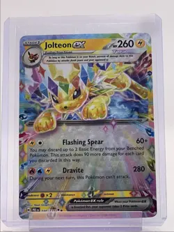 JOLTEON EX 2025 POKEMON PRISMATIC EVOLUTIONS DOUBLE RARE FA 030/131 Q3562 - Image 1