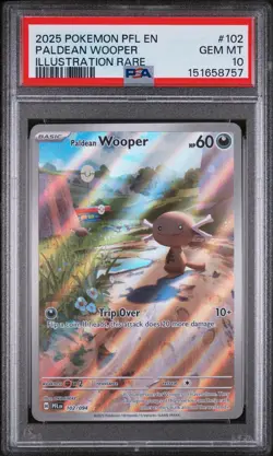 PSA 10 Paldean Wooper Illustration Rare #102 Mint 2025 Pokemon Phantasmal Flames - Image 1