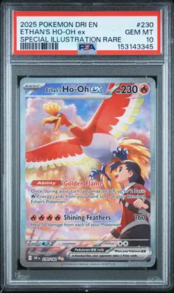 2025 POKEMON DRI EN-DESTINED RIVALS #230 ETHAN'S HO-OH EX PSA 10 - Image 1