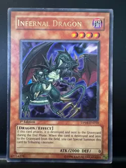 Yu-Gi-Oh! YuGiOh Infernal Dragon DP04-EN010 1st Edition Ultra Rare MP+ - Image 1