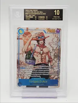 PORTGAS D. ACE 2025 ONE PIECE BLACK LABEL ALT ART SECRET RARE BGS 10 Q5677 - Image 1