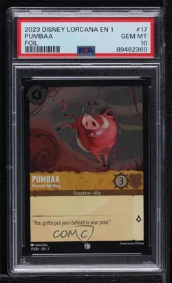 2023 Lorcana The First Chapter 1 Foil Pumbaa - Friendly Warthog PSA 10 GEM MT - Image 1