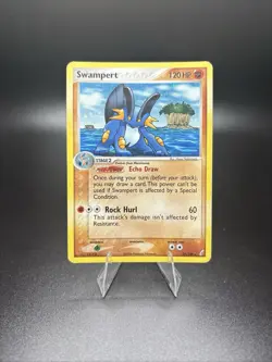 Pokemon Card - Swampert - 27/100 (EX Crystal Guardians) Holo DOUBLE SWIRLUU! - Image 1