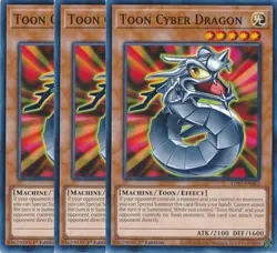 Yugioh - Toon Cyber Dragon x 3 - 1st Edition NM - Plus Free Holo Card - Image 1