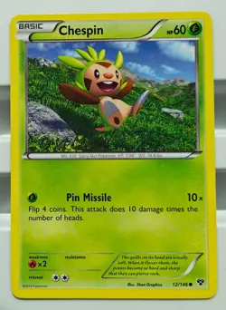 2014 Chespin 12/146 XY Pokemon Card - Image 1