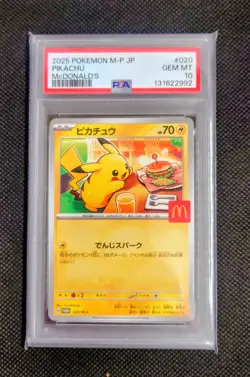 PIKACHU PSA 10 McDonald’s Promo 020/M-P Japanese Holo Pokemon Card Japan Exclusi - Image 1