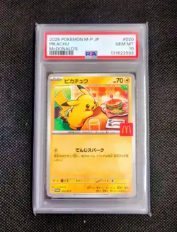 PIKACHU PSA 10 McDonald’s Promo 020/M-P Japanese Holo Pokemon Card Japan Exclusi - Image 1