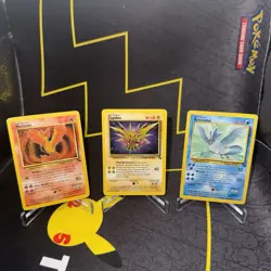 1999 Pokemon Articuno Zapdos Moltres Fossil Card Set Unlimited - LP / MP - Image 1