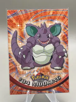 1999 TOPPS TV POKEMON CARDS 1ST PRINTING- BLUE TOPPS LOGO NIDOKING #34 - Image 1