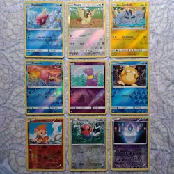 9 Reverse Holo Common Pokemon TCG Cards - Various Sets - Image 1