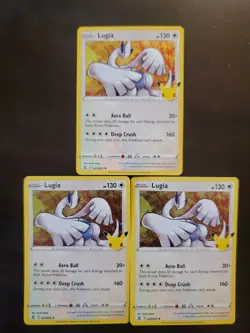 Pokemon Lugia 022/025 Holo Rare Celebrations 25th Anniversary 3 Card Lot - Image 1