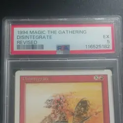 1994 Magic the Gathering Revised Disintegrate PSA 5 Sorcery Card English - Image 3