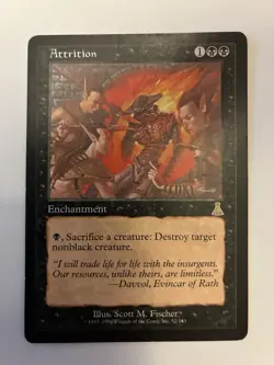 MTG Magic the Gathering Urza's Destiny Regular Rare English ATTRITION MP - Image 1