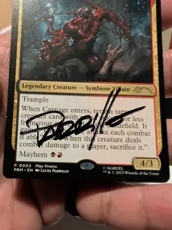 MTG Spider-Man Carnage, Crimson Chaos Play Promo Signed By Lucio Parillo! - Image 2